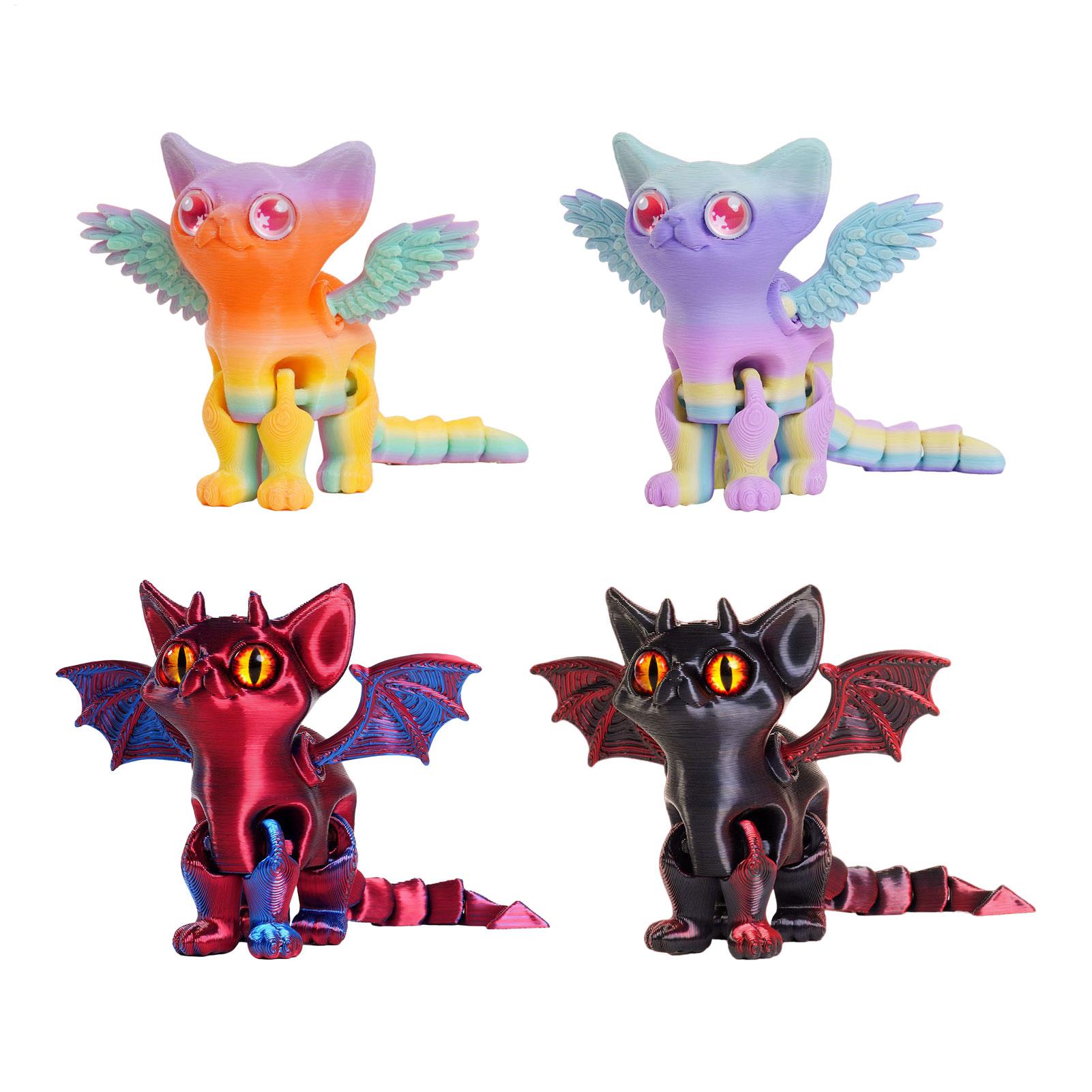 3D Printing Character - 3D-печатная фигурка животного: кошка, подвижная многосуставная