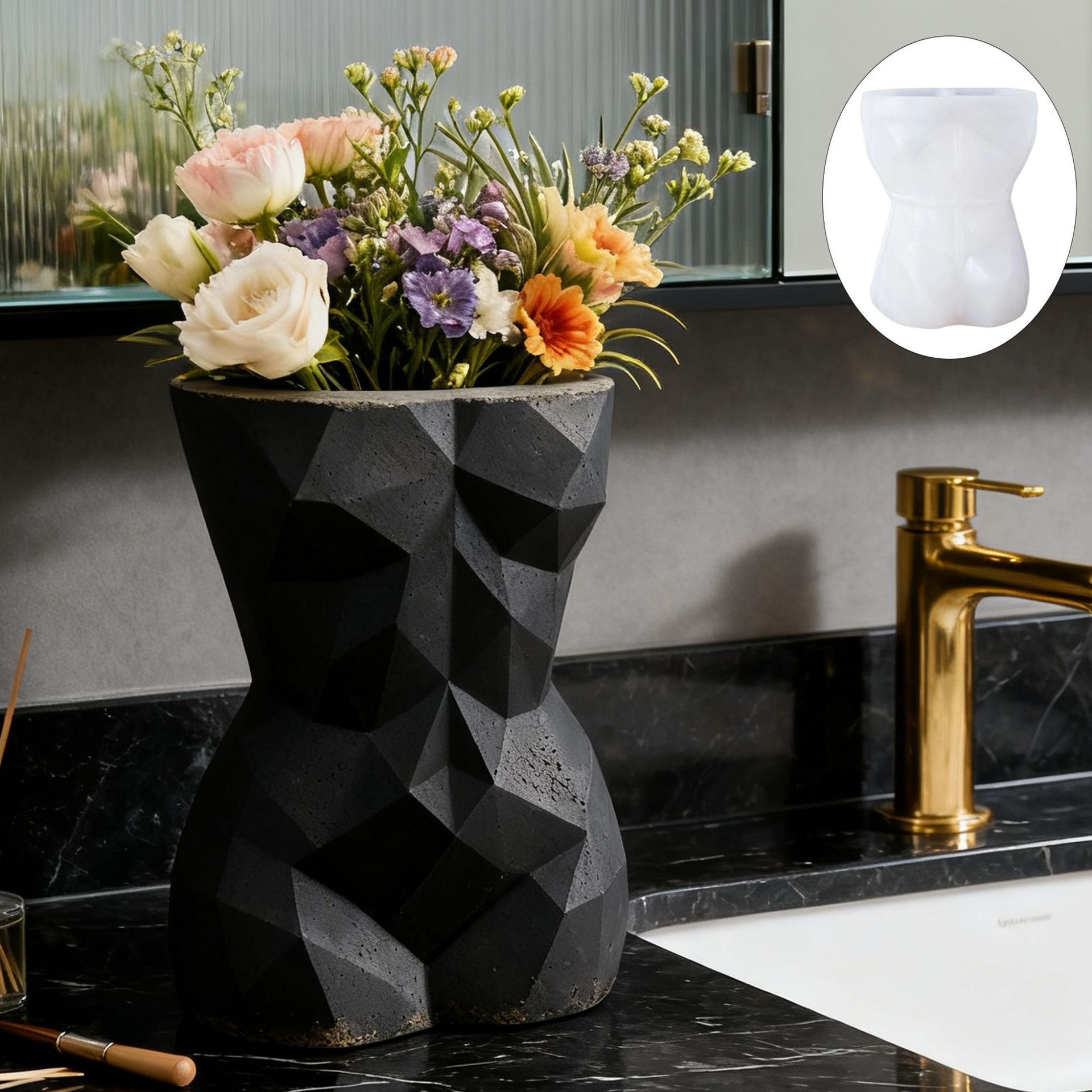 3D Printing Vase - 3D геометрический женский цветочный горшок, силиконовая