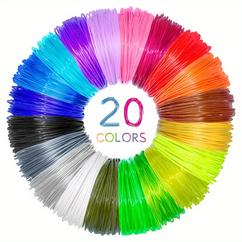 3D Printing Nylon Filament - Набор для 3D-печати: 20 цветов, ручка