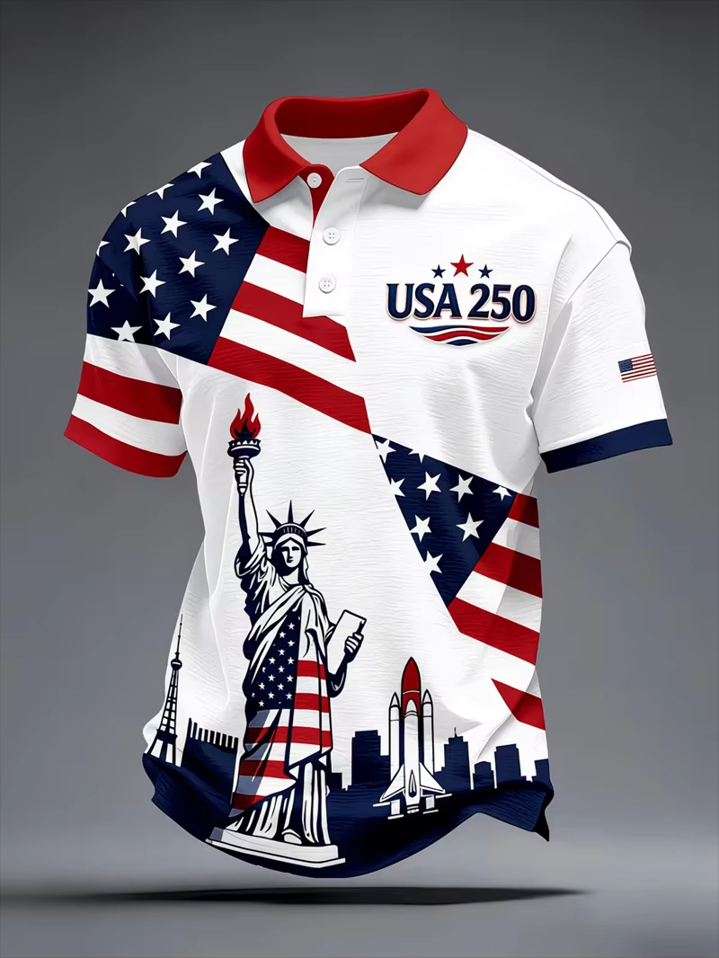 3D Printing Usa - Мужская футболка-поло с 3D-принтом Статуи Свободы